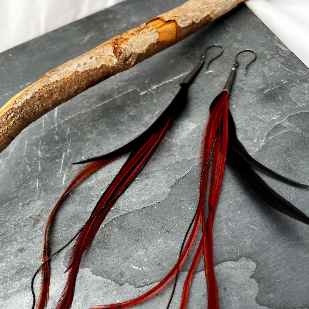 feather dangle earrings